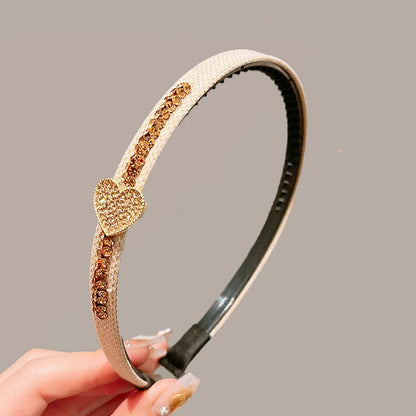 Accesorios para el cabello para niños, diademas de cristal con forma de corazón para niñas con dientes, diademas antideslizantes, aro para el cabello para niños