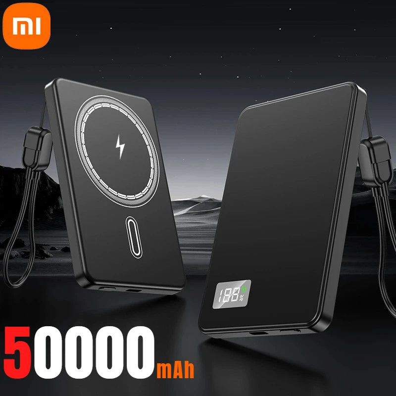 Batería externa portátil Xiaomi de 500.000 mAh, inalámbrica y magnética, PD22,5 W, carga rápida, compatible con Magsafe para iPhone y Samsung.