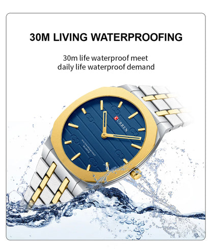 Reloj de cuarzo fino de la marca de moda CURREN, relojes de pulsera sencillos y personalizados con esfera de 38 mm resistente al agua