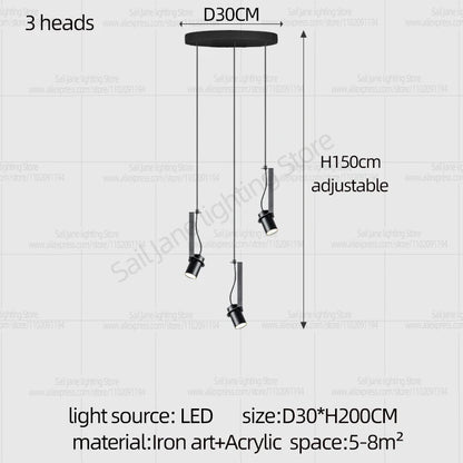 Focos LED Lámpara de araña Minimalista Moderna Iluminación para sala de estar Decoración del hogar Lámpara colgante para restaurante Lámpara colgante para escaleras