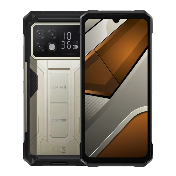 Teléfono resistente DOOGEE S200 Max, 16 GB + 512 GB, batería de 22000 mAh, procesador Dimensity 7050, pantalla de 6,72" a 120 Hz, pantalla trasera de 1,32", linterna dual.