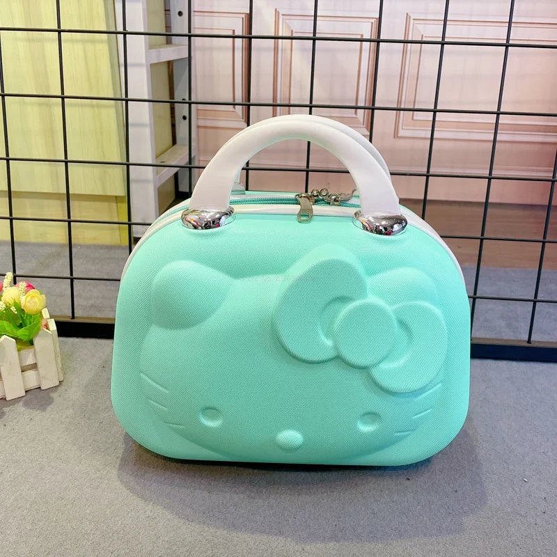 Maleta original de Hello Kitty con dibujos animados, estuche de viaje para cosméticos, gran capacidad, multifuncional, sencilla, con cerradura, bonitos regalos hechos a mano.