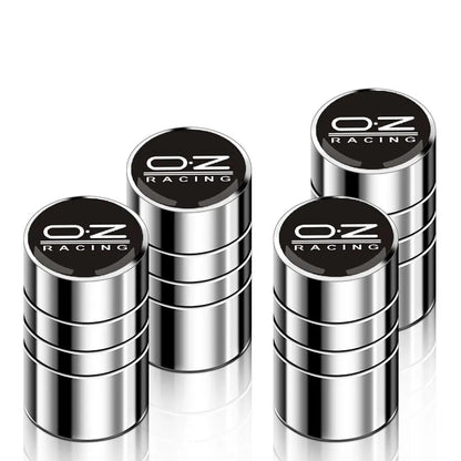 4 pegatinas universales para coche, tapas de válvula de neumático de rueda de metal, accesorios para bicicleta, funda para el logotipo de OZ Racing.