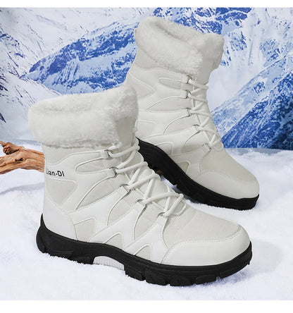 Nuevas botas de invierno para hombre, cálidas y afelpadas, hasta media pantorrilla, para exteriores, antideslizantes, impermeables, para nieve, zapatos de algodón a la moda para hombre.