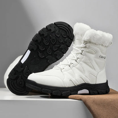 Nuevas botas de invierno para hombre, cálidas y afelpadas, hasta media pantorrilla, para exteriores, antideslizantes, impermeables, para nieve, zapatos de algodón a la moda para hombre.