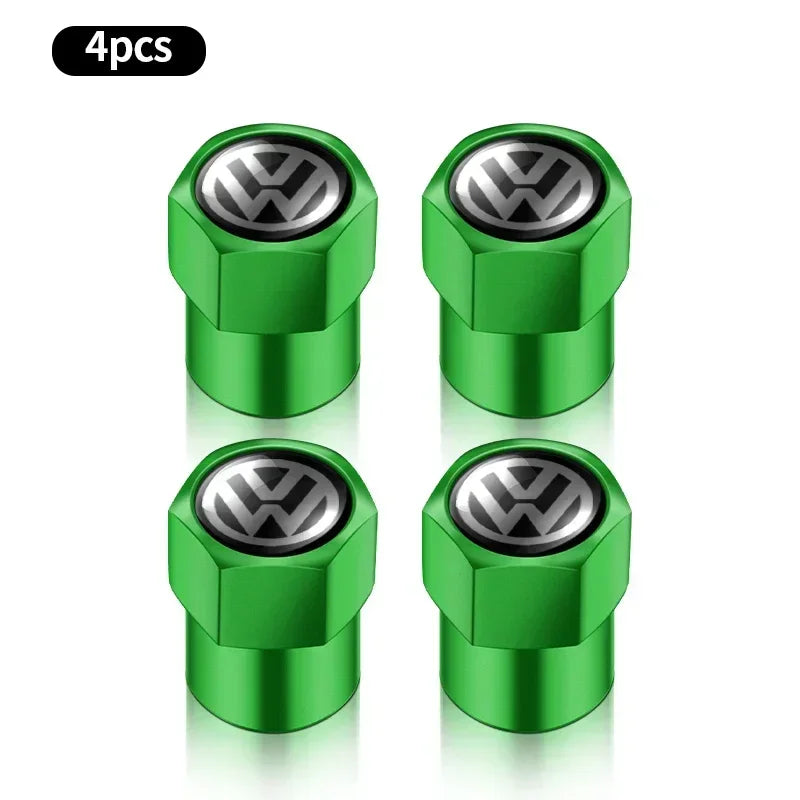 4 tapas de válvula de neumático de coche, emblema de metal, funda para VW, Volkswagen, Golf, Polo, Passat, Touran, accesorios de estilo de coche.