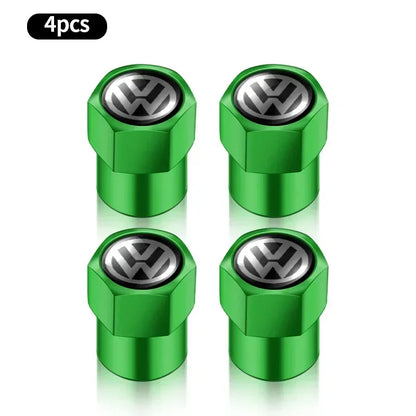 4 tapas de válvula de neumático de coche, emblema de metal, funda para VW, Volkswagen, Golf, Polo, Passat, Touran, accesorios de estilo de coche.