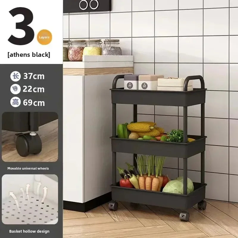 Estante de almacenamiento versátil de varios niveles para cochecitos de bebé, ideal para cocina, dormitorio, baño, inodoro móvil, organizador de piso a techo.