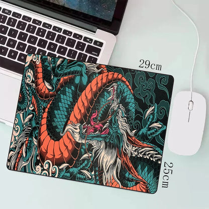 Alfombrilla de ratón grande para juegos con diseño de dragón japonés XXL, alfombrilla de ratón para gamer, alfombrilla de escritorio de velocidad, alfombrilla de ratón de anime de 900 x 400 y 700 x 300 cm.