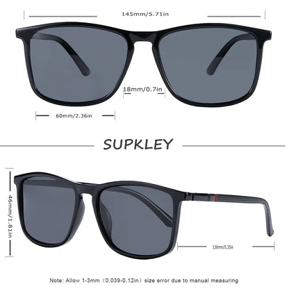 Gafas de sol deportivas SUPKLEY para hombre, polarizadas, cómodas, cuadradas, ligeras, accesorio original