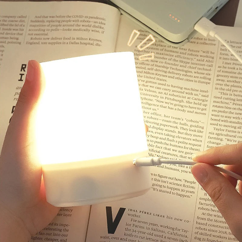 Lámparas de noche LED de noche con carga regulable para escritorio, iluminación de noche para dormitorio, decoración, lámparas de mesa LED de lectura táctiles.