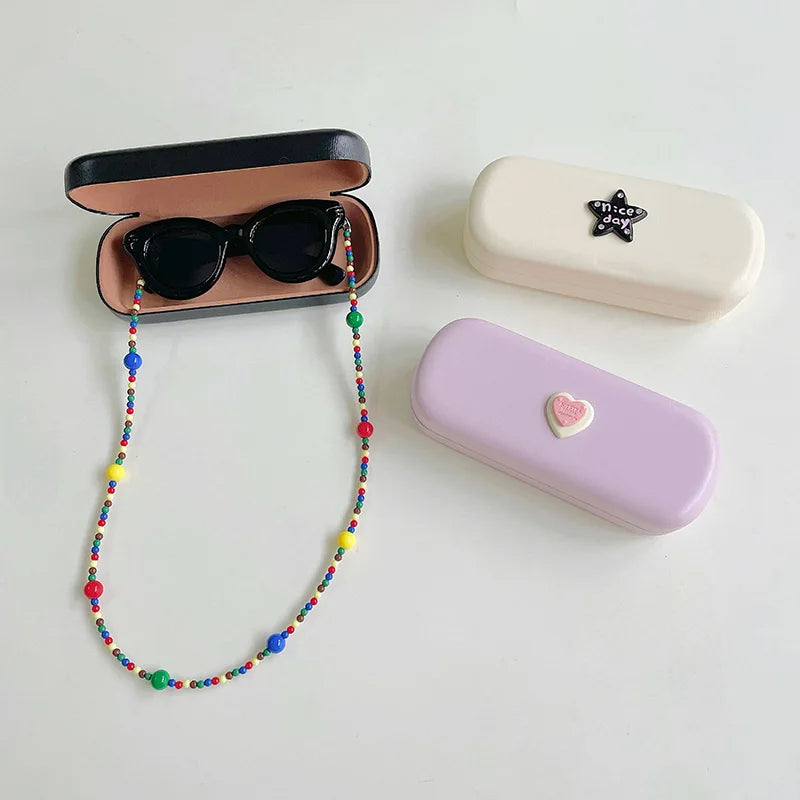 Caja de almacenamiento con collar y gafas de sol para niños, conjunto de gafas de sol para niñas, accesorios de viaje para playa, regalo para niños de 2 a 8 años