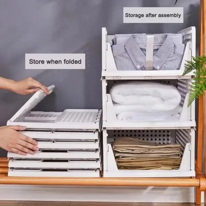 Organizador de ropa, organizador de armario, caja de almacenamiento, apilable, plegable, con cajón, cesta organizadora para juguetes, hogar y cocina.