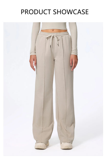 Pantalones deportivos Hearuisavy para mujer, corte recto, con cordón ajustable, bolsillos, para gimnasio, deportes, uso casual, actividades al aire libre, correr, entrenamiento, yoga, pantalones largos.