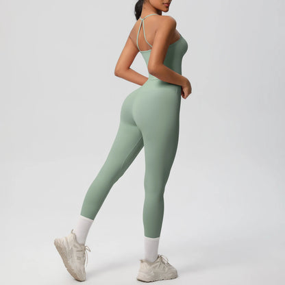 Conjunto de top de yoga halter, traje de gimnasio para fitness, entrenamiento, top deportivo sin mangas, espalda cruzada, ropa interior deportiva, control de abdomen, adelgazante