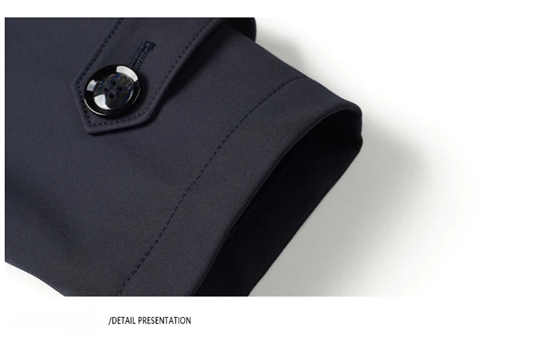 Gabardina de hombre, estilo casual o de negocios, ideal para otoño. Chaqueta larga estilo británico, versátil y con cuello de traje. Nueva prenda urbana.