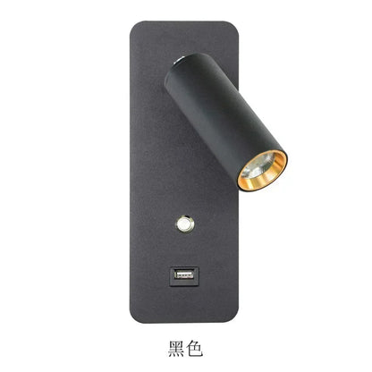 Lámpara de pared LED, luz de lectura, dormitorio, teléfono, carga inalámbrica, carga USB, luces de pared giratorias, lámpara de lado para sala de estar