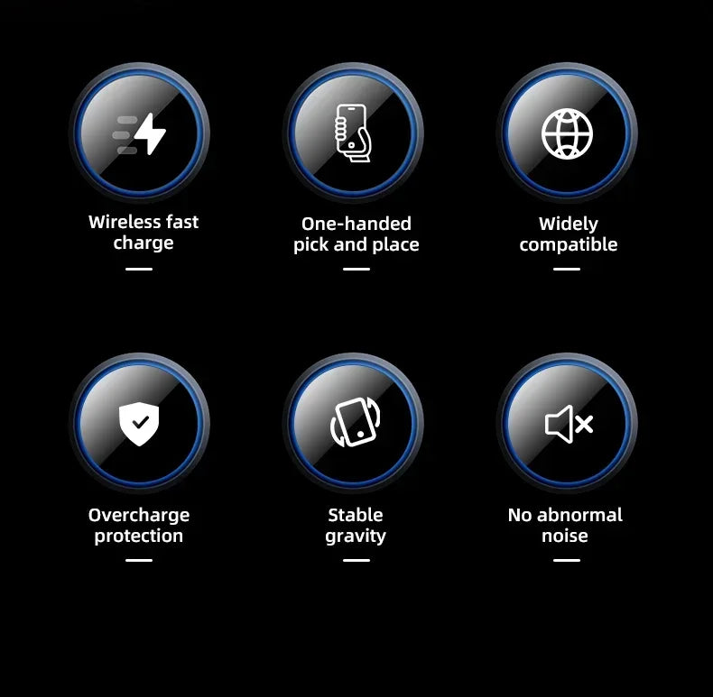 Soporte de carga inalámbrica para coche con inducción infrarroja y abrazadera para rejilla de ventilación, compatible con iPhone 16~12 Pro Max y Samsung Galaxy S25/S24. Carga rápida.