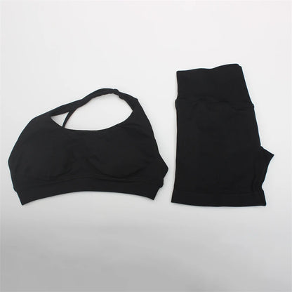 Women's Electric Blue Blossom High Stretch Top Sports Bra Shorts Set Comfortable Gym Workout Yoga Active Wear Impact Outfit