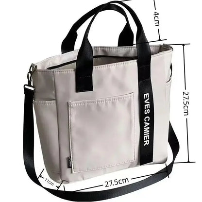 Nuevo bolso de hombro informal de gran capacidad, de nailon, impermeable, de lona, sencillo y moderno, para colegiala.