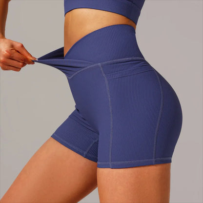 Conjunto de yoga y fitness para mujer, sujetador deportivo con cintura cruzada, mallas y pantalones cortos, ropa deportiva para mujer, conjuntos de entrenamiento, ropa para correr, fitness y gimnasio.
