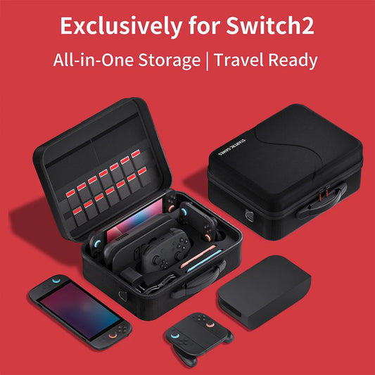Bolsa para consola de juegos Switch 2, mando, accesorios, estuche rígido, estuche de viaje, estuche de transporte, accesorios.