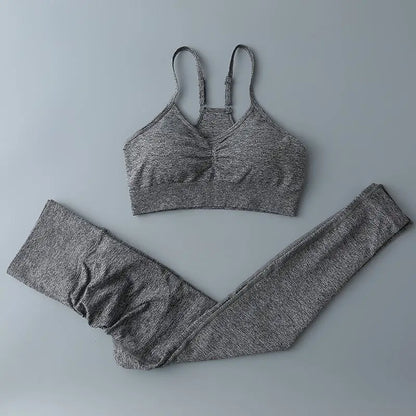 Conjunto deportivo para mujer, top deportivo, leggings de yoga, sujetador deportivo, leggings sin costuras para realce de glúteos.