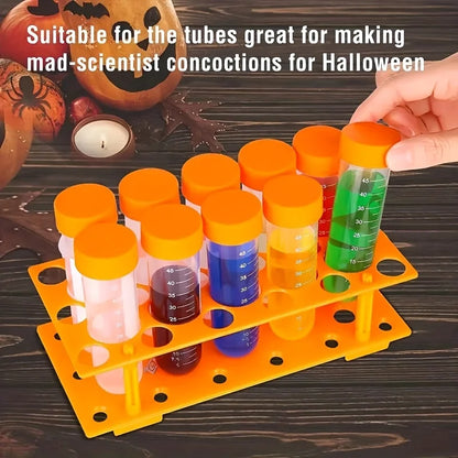 Kit de herramientas para desarrollar habilidades deportivas, que incluye tubos de ensayo extra grandes, goteros de silicona de colores, cajas de almacenamiento duraderas de color naranja y