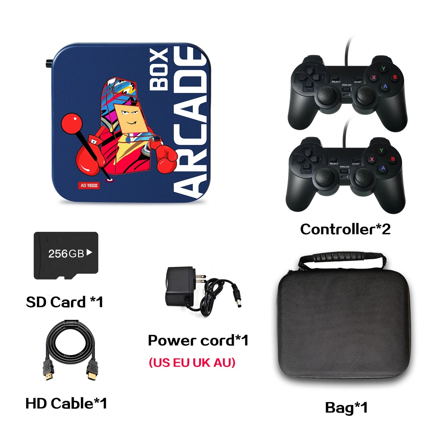 Consola de videojuegos Arcade Box de 256 GB con más de 50 000 juegos integrados, Superconsola 4K HD para TV, compatible con PS1, N64 y DC Classic Retro Game.