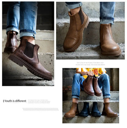 Zapatos de seguridad antideslizantes para hombre, botas de trabajo con puntera de acero, calzado de protección indestructible, botas de construcción antiaplastamiento, impermeables.