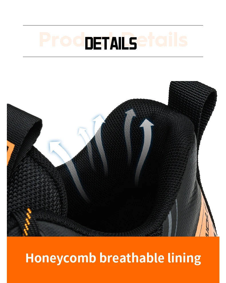 Zapatos de seguridad ligeros para hombre, antirotura, antipinchazos, zapatillas de trabajo, botas de seguridad protectoras, zapatos de trabajo con puntera de acero.