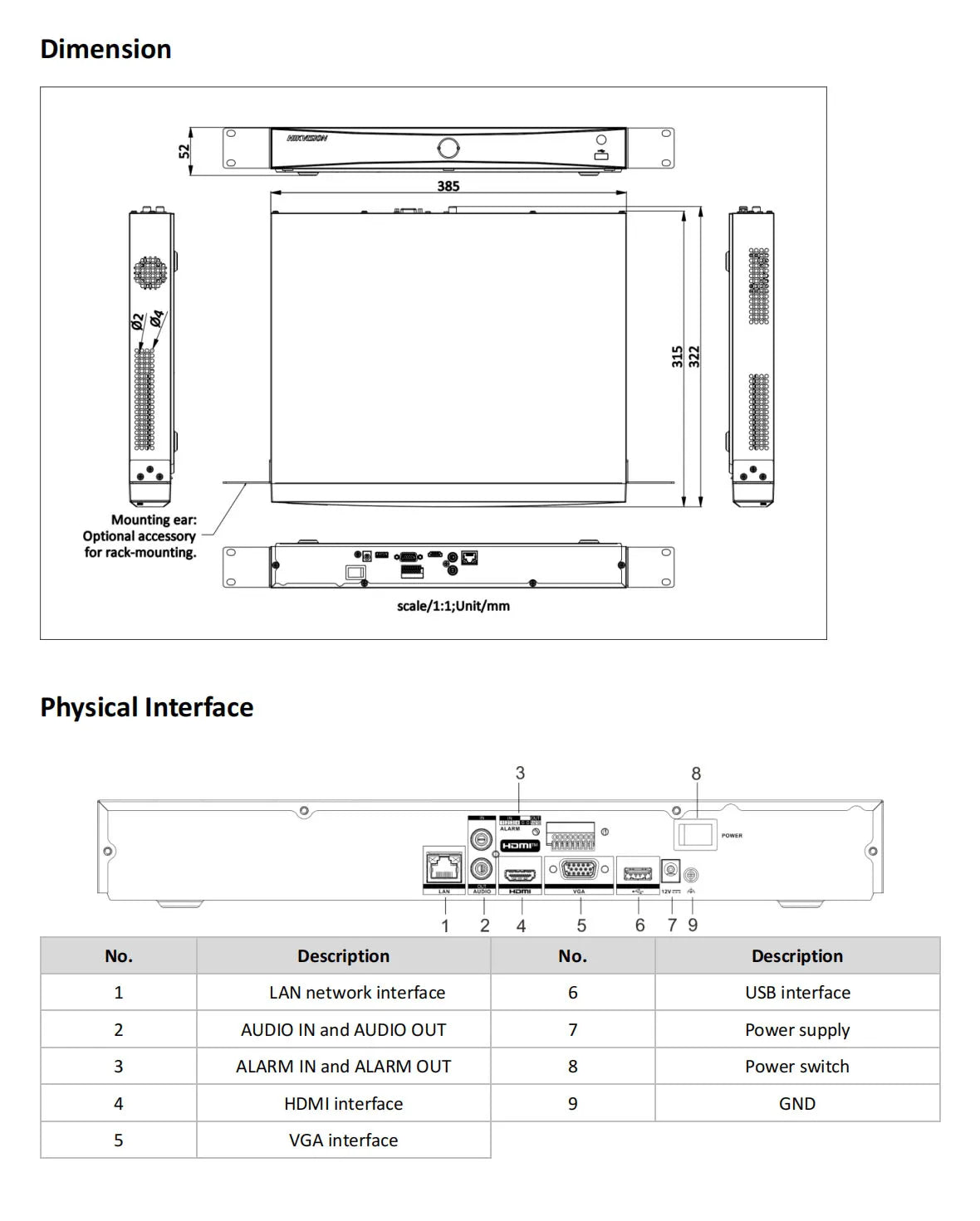 Grabador de vídeo en red (NVR) AcuSense DS-7632NXI-K2 de 8/16/32 canales 4K H.265+ 2SATA Hikvision DS-7608NXI-K2 y DS-7616NXI-K2