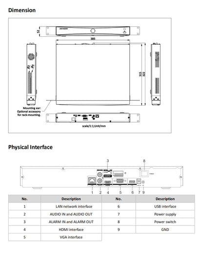 Grabador de vídeo en red (NVR) AcuSense DS-7632NXI-K2 de 8/16/32 canales 4K H.265+ 2SATA Hikvision DS-7608NXI-K2 y DS-7616NXI-K2