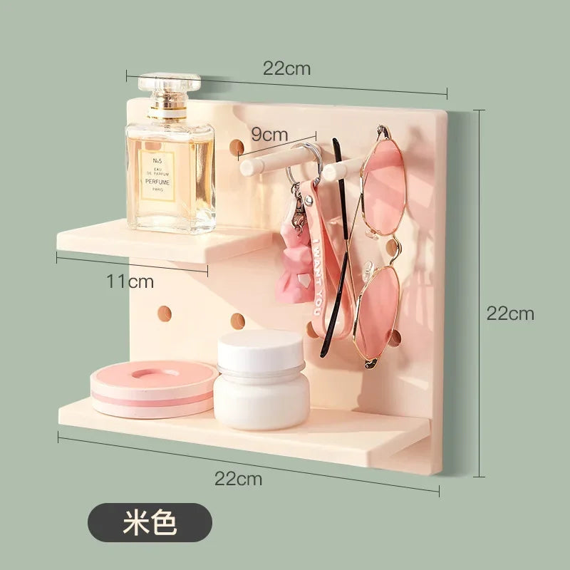 Estantes de pared para decoración del hogar, estantes de almacenamiento de pared con agujeros para cocina, dormitorio, estantes colgantes, decoración de pared