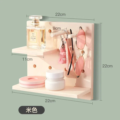 Estantes de pared para decoración del hogar, estantes de almacenamiento de pared con agujeros para cocina, dormitorio, estantes colgantes, decoración de pared