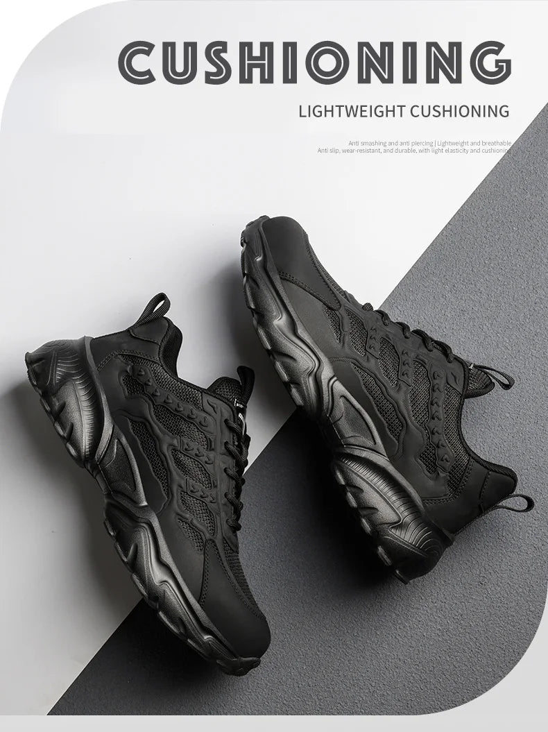 Zapatos de seguridad para hombre, ligeros, protectores, zapatillas de trabajo, calzado ligero y transpirable, zapatos de trabajo antiperforación.