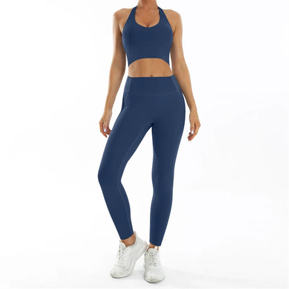 Conjunto deportivo Nude Feel Fitness para mujer, chándal sexy para yoga, ropa deportiva para gimnasio, leggings y ropa interior, ropa de entrenamiento para mujer