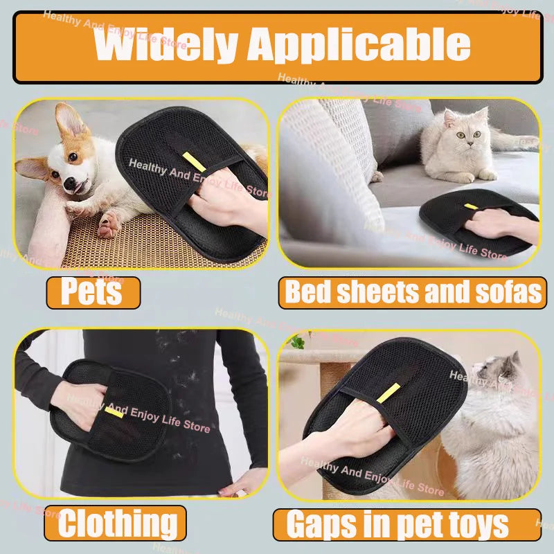 Guantes de limpieza y recogida de pelo de mascotas. Guante de belleza multifuncional de doble cara para mascotas. Reduce la presión de tener una mascota.