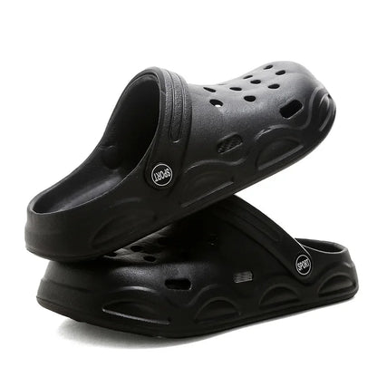 Zapatos de verano para hombre, para exteriores, con tacón medio cubierto, para jardín, playa, tipo zueco, transpirables, de material EVA, sandalias cómodas.