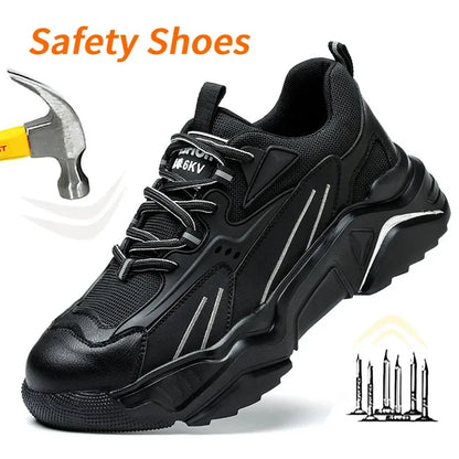 Safety Shoes Lightweight Breathable Steel Toe Anti Smash Puncture Proof Kevlar Soft Sole Insulated Work Sneakers for Men Women