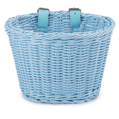 Conjunto de cesta de bicicleta para niños, timbre, borla y pegatinas. Cesta de bicicleta de ratán tejida a mano para manillar delantero. Accesorios de ciclismo.