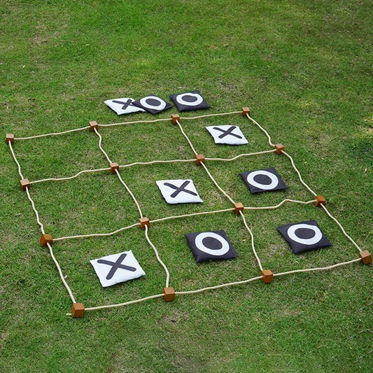 Juego gigante de tres en raya para exteriores, de instalación instantánea y sin ensamblaje, con lanzamiento de pufs, juegos gigantes de jardín para adultos.