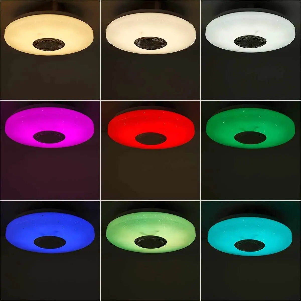 Lámparas de techo modernas RGB con atenuación, iluminación para el hogar mediante aplicación, Bluetooth y música, 52 W (36 W), luces de techo inteligentes con control remoto, 220 V CA