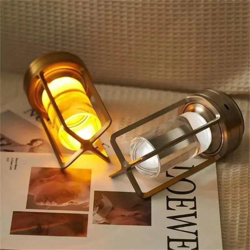 Luz de noche LED de ambiente retro, recargable por USB, lámpara de mesa decorativa para bar, decoración, iluminación de escritorio para dormitorio, batería