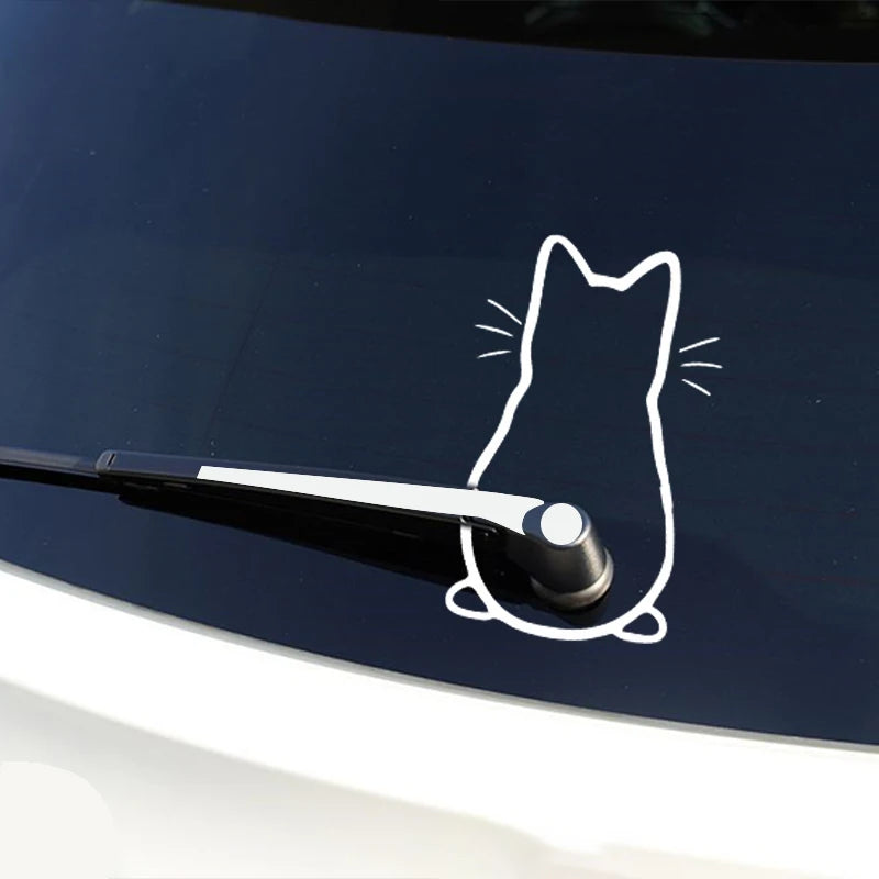 Pegatinas para el interior del coche Diseño artístico Pegatinas divertidas de gato para el coche Cristal trasero Decoración del coche Pegatinas y calcomanías de estilo para el coche