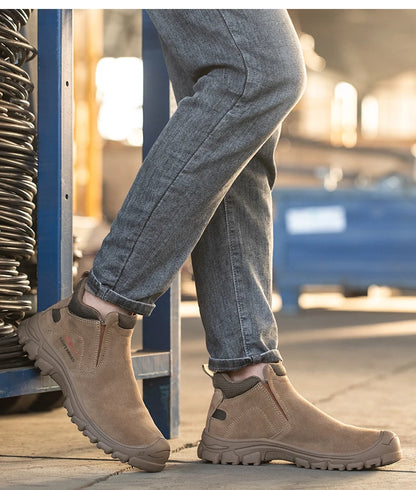 Zapatos de seguridad para hombre con puntera de acero, transpirables, suaves, antideslizantes, botas de trabajo protectoras, calzado cómodo para hombre, aislamiento 6KV.