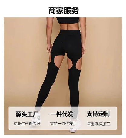 Women Leggings Hollow Sexy Yoga Pants Push Up Fitness Gym Leggins Running Leggins Seamless Workout Pants High Waist Pants
