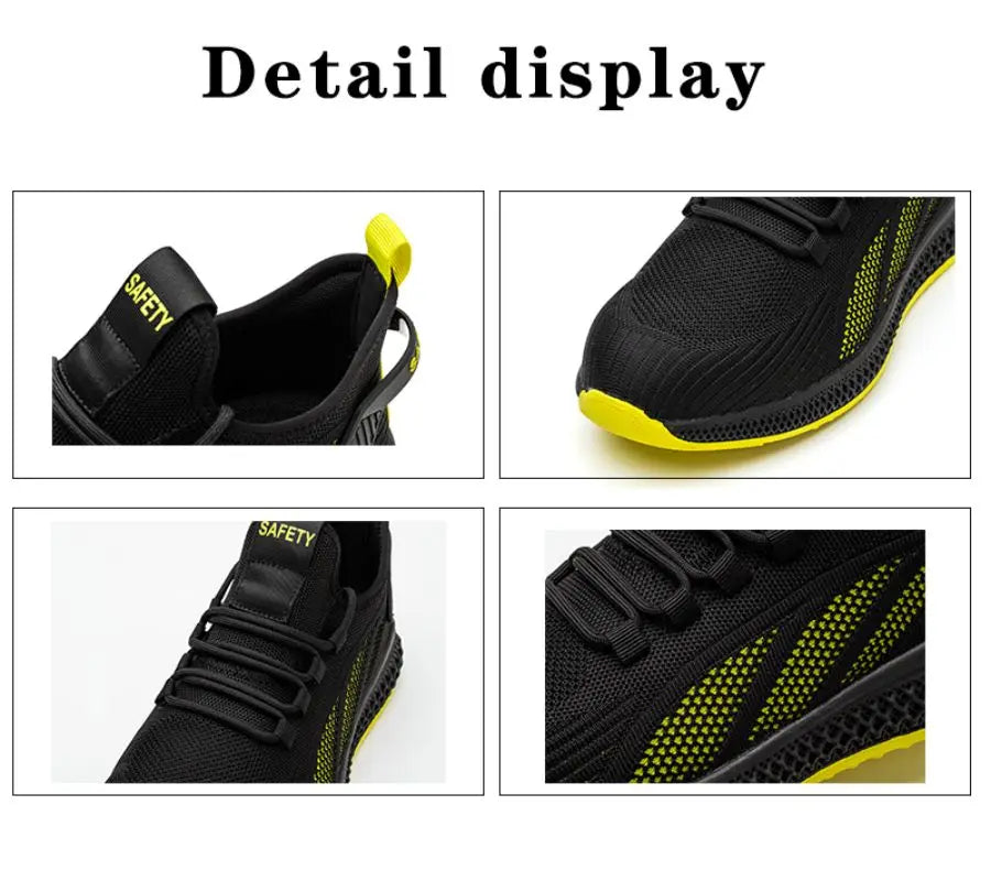 Zapatos de seguridad con puntera de acero para hombre y mujer, zapatillas de trabajo ligeras, zapatos de trabajo a prueba de perforaciones, botas de trabajo de seguridad unisex para la construcción.