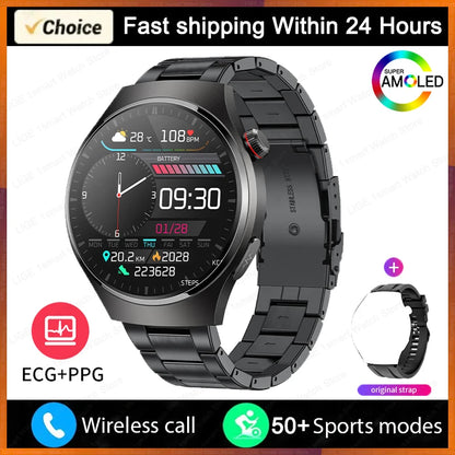 LIGE - Reloj inteligente para hombre Xiaomi ECG+PPG, resistente al agua, con Bluetooth, llamadas, Android IOS, monitor de salud, pantalla AMOLED HD