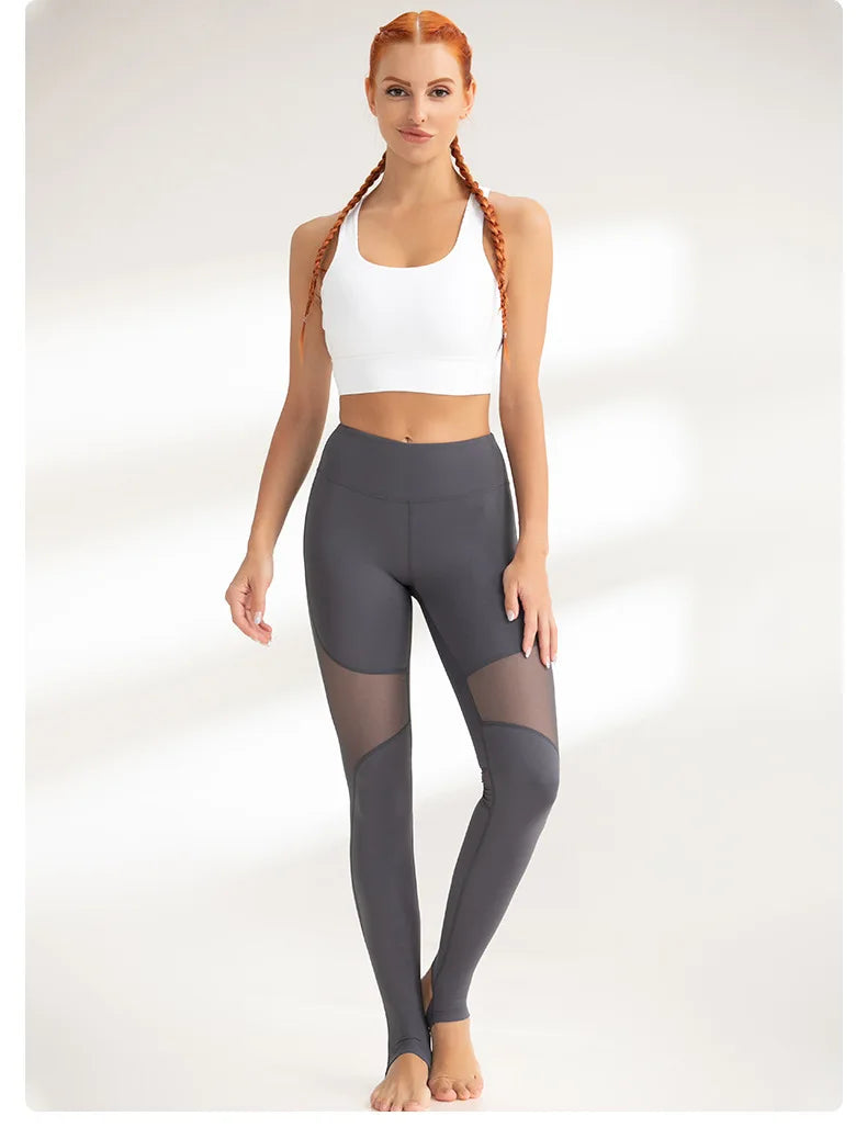 Mallas de Yoga para Mujer con Parches de Malla, Cintura Alta, Pantalones de Gimnasio, Secado Rápido, Ropa Deportiva para Correr y Entrenamiento, Leggings Deportivos para Mujer
